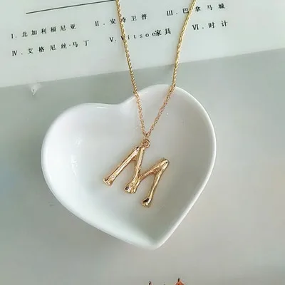 Простые Модные золотые цепочки английские буквы ожерелье A B C D E F G H I J K L M N O P Q R S T U V W X Y Z ниспадающее ожерелье на шею