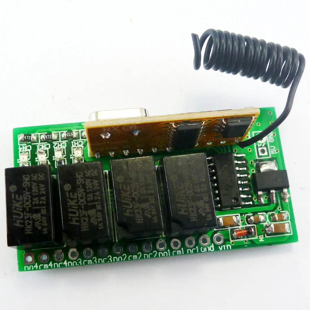 Пластиковый корпус маленький DC 5V до 12V 433 92 M 4 канальный RF беспроводной пульт
