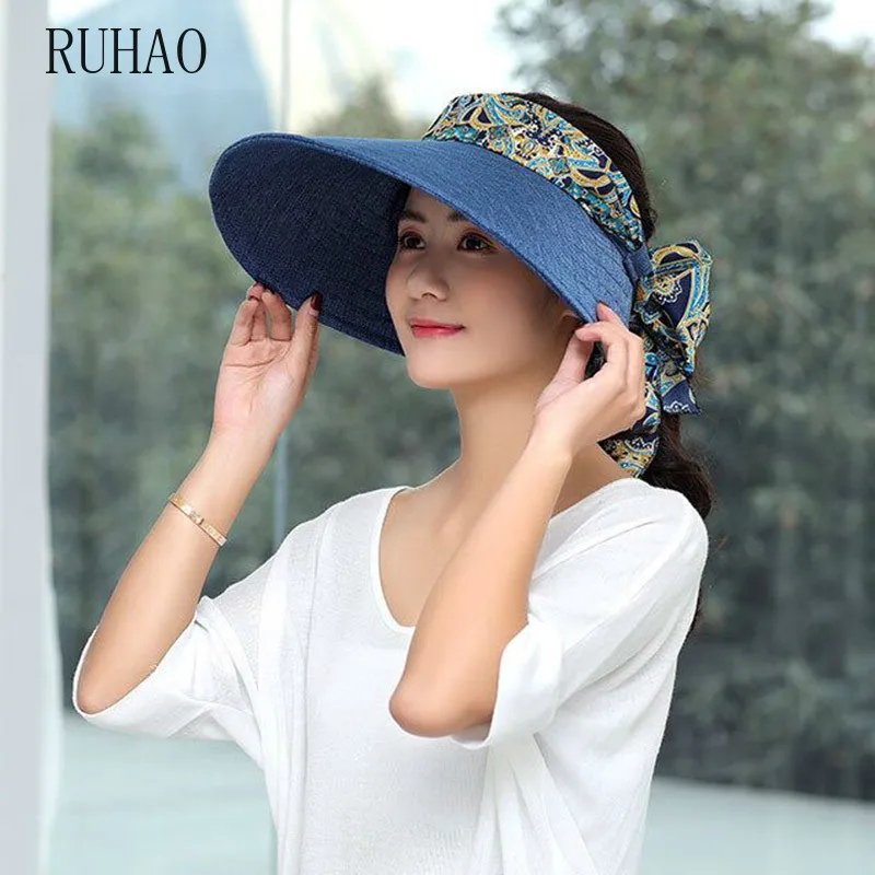 

RUHAO 2019 элегантные пустые женские летние шляпы для защиты от солнца