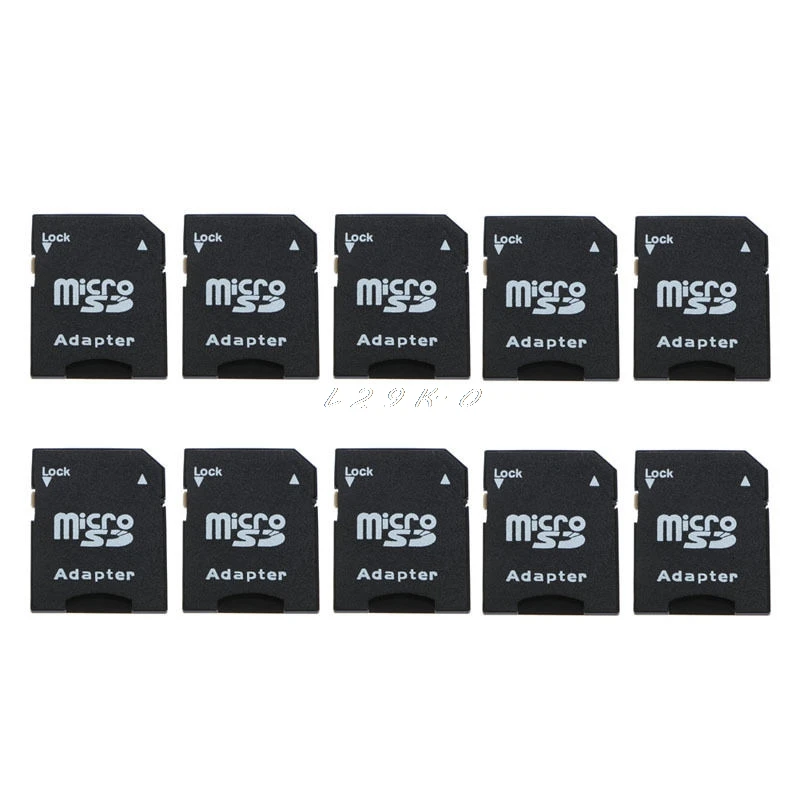 10 шт. Micro SD TransFlash TF на SDHC адаптер для карт памяти конвертер Черный | Компьютеры и