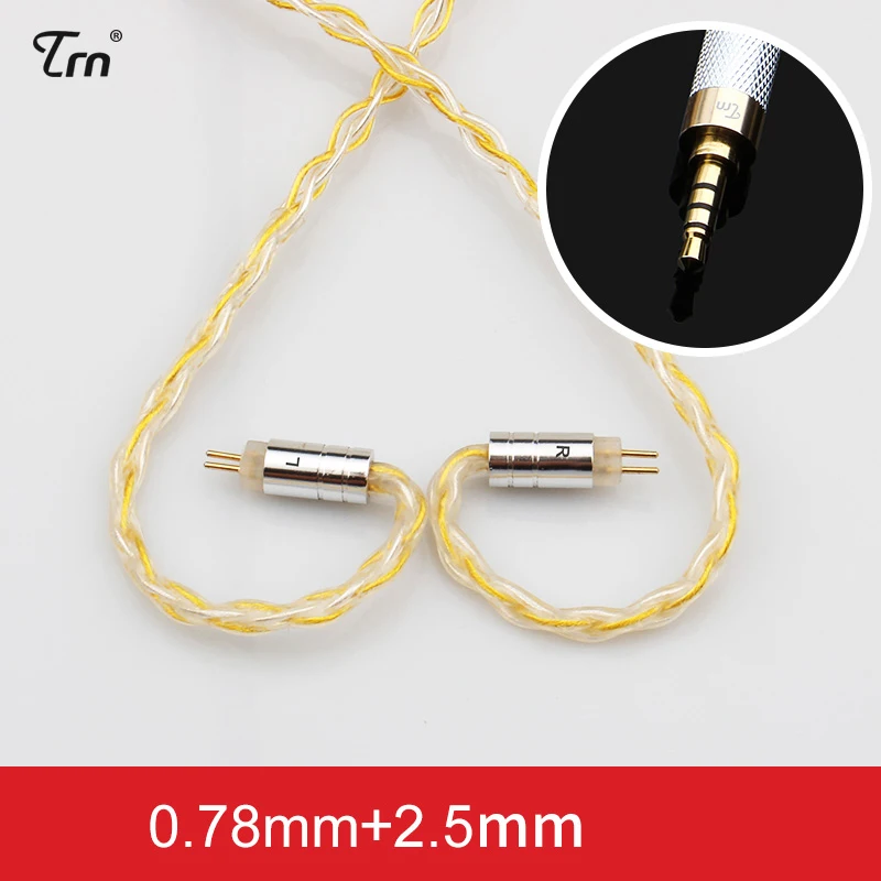 2.5mm 0.78mm Лампа указателя 8 Core MMCX кабель 3,5 мм 2,5 мм штекерь баланса для Shure SE215 SE535 SE846 0,78 мм 0,75 мм 2 Pin ZS3 ZST W4R Серебряный посеребренный кабель для наушников - Цвет: 2.5mm 0.78mm