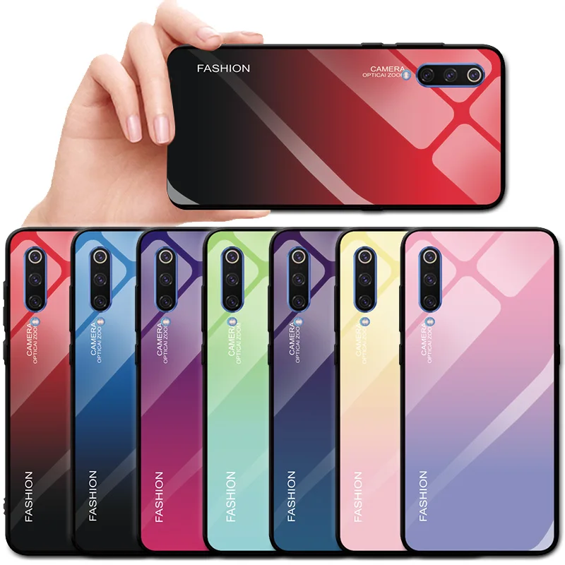 Чехол из закаленного стекла с градиентом для Xiaomi Mi 8 Lite 9 9T se K20 Pro Redmi 5A 6 A 7 7A Go чехол