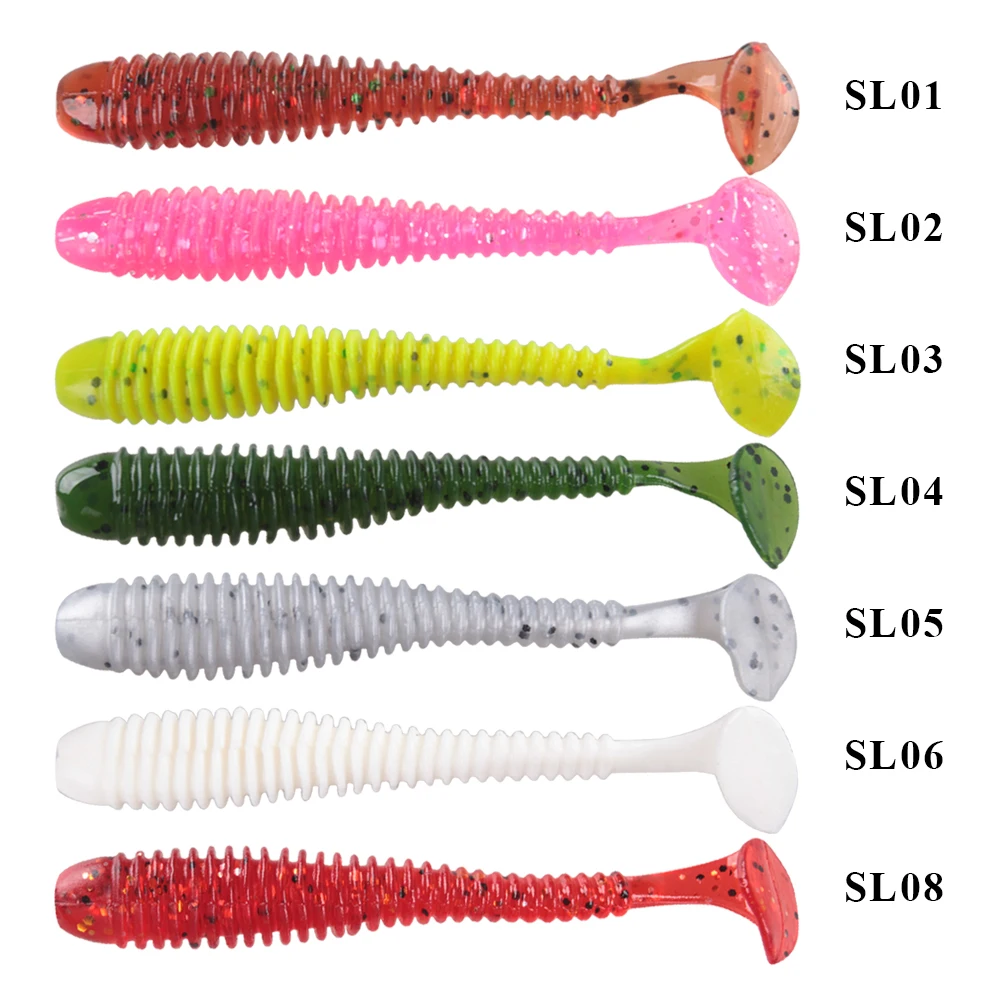 

20pcs 7cm/2.1g Silicone Soft Baits Single T-tail Fishing Lures Swimbaits Isca Artificial Para Pesca Leurre Souple Peche