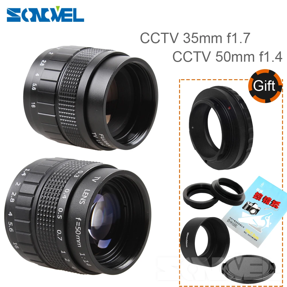 

FUJIAN 35mm F1.7 CCTV Movie lens+50mm f1.4 CCTV TV Lens C Mount for Pentax Q Q7 Q10 Q-S1 Adapter Ring C-PQ +LENS HOOD