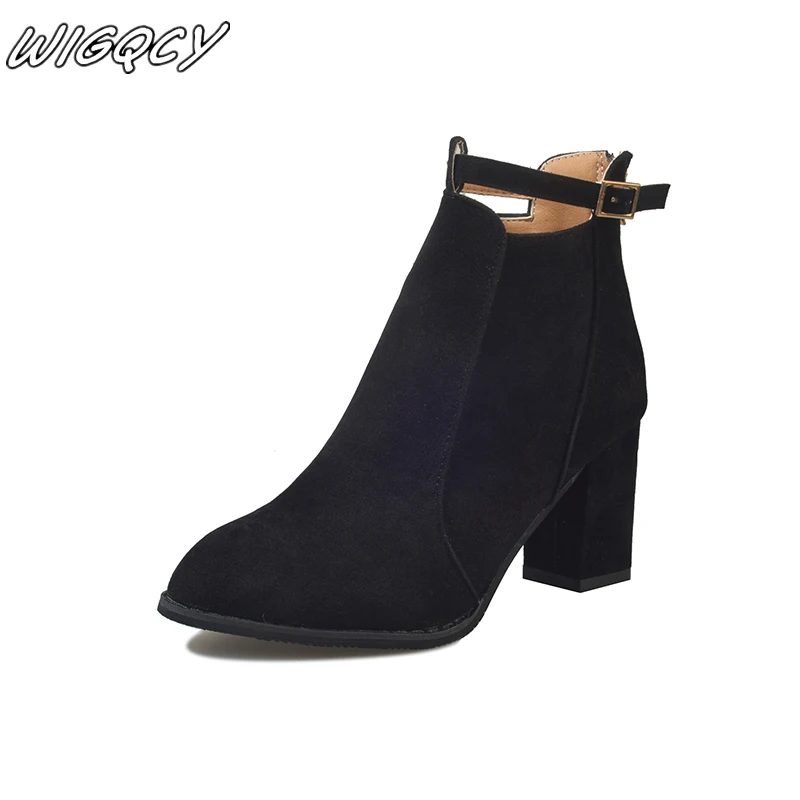 Модные женские зимние ботинки челси oymlgFashion с закрытым носком в европейском и