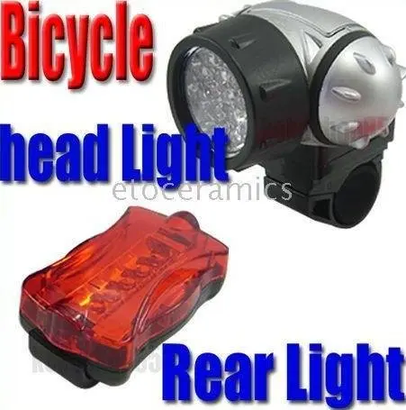 10sets bike light 21LED front headlight+5LED warning rear bicycle | Спорт и развлечения