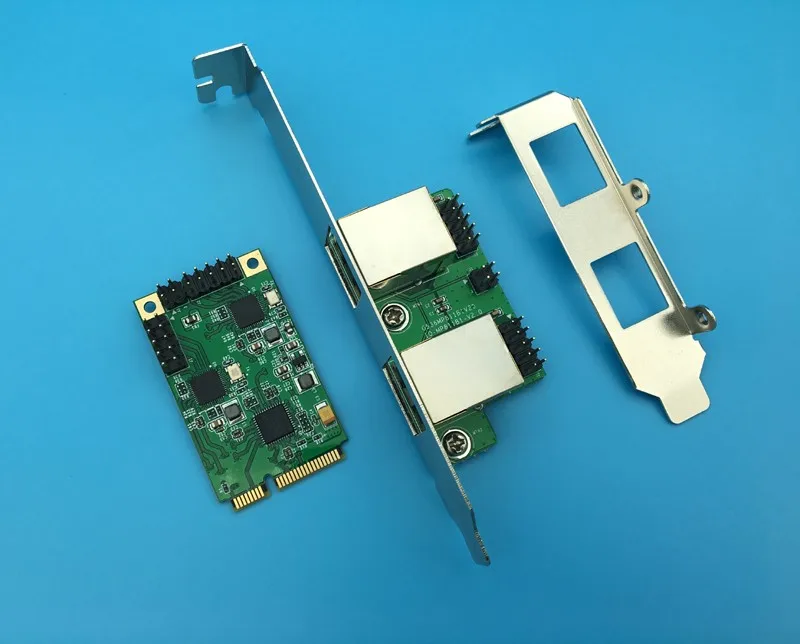 Мини PCI Express двухпортовый RJ45 гигабитный Ethernet контроллер карта 10/100/1000 Мбит/с|gigabit