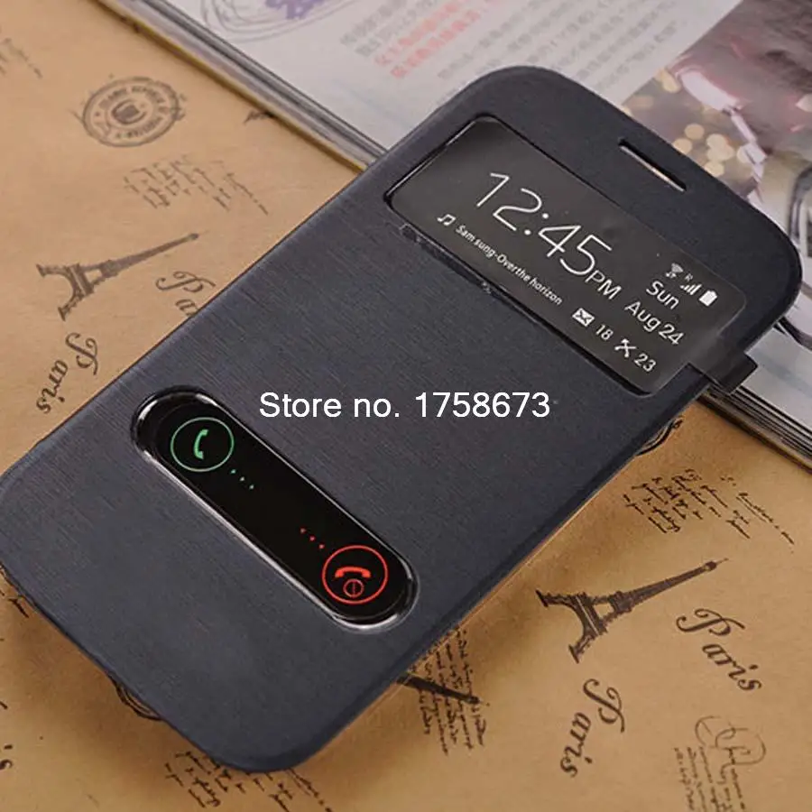 Чехол книжка с окошком для экрана samsung Galaxy Grand Duos i9082 9082 i9080 корпусом