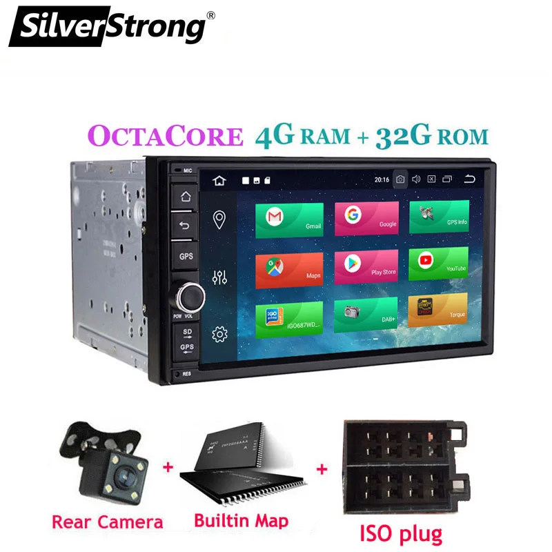 706X5 CAM Ips Android9.0 Универсальный 2din автомобильный DVD OctaCore 4G 32G DSP двойной DIN Автомобильный gps Радио авторадио TPMS SilverStrong 706x30-x5 - Цвет: 706X5 CAM