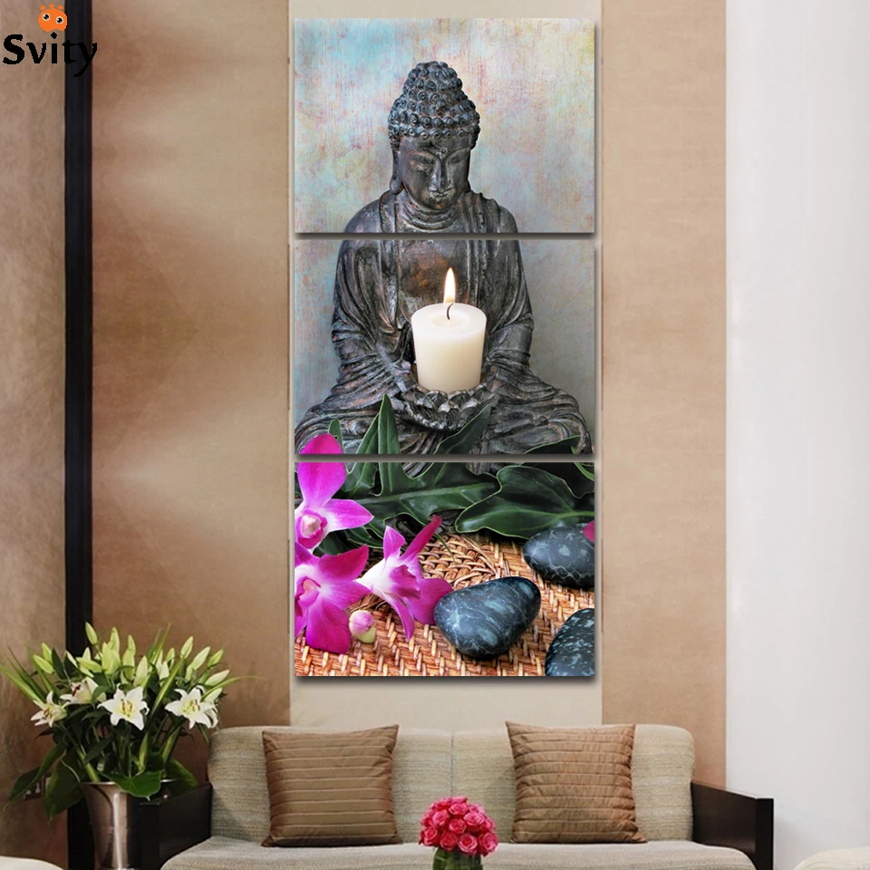 3 шт. настенные картины для украшения интерьера|print on canvas|buddha paintingpainting print |