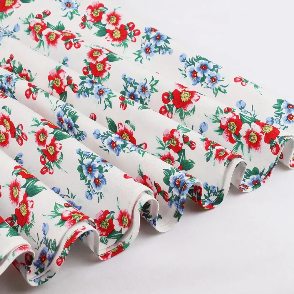Ретро Лидер продаж Винтаж платье Для женщин Vestidos Цветочный принт Винтаж вечерние платье без рукавов и с v-образным вырезом в стиле пин-ап летнее платье с карманами