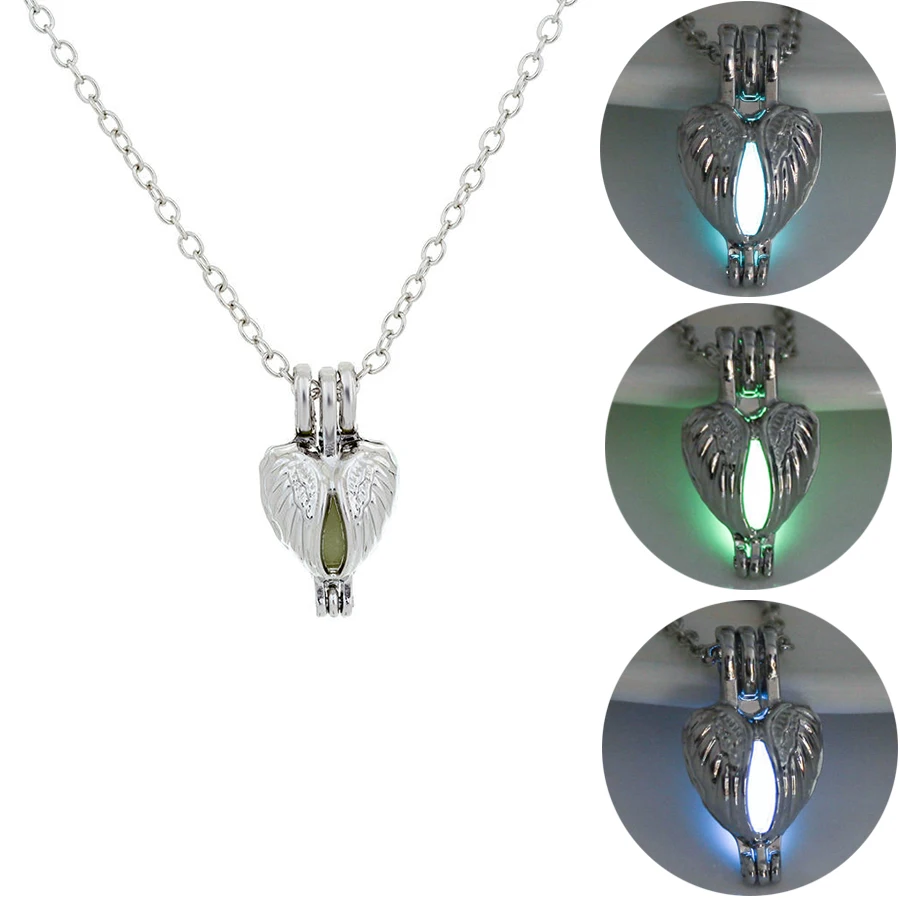 Полые крылья светящиеся каменные ожерелья для леди подарок Летающий голубь мира