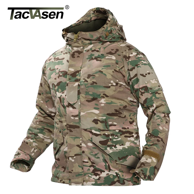 TACVASEN армейская камуфляжная куртка Военная тактическая куртка с капюшоном мужская ветровка зимняя теплая флисовая куртка пальто TD-WHCM-008