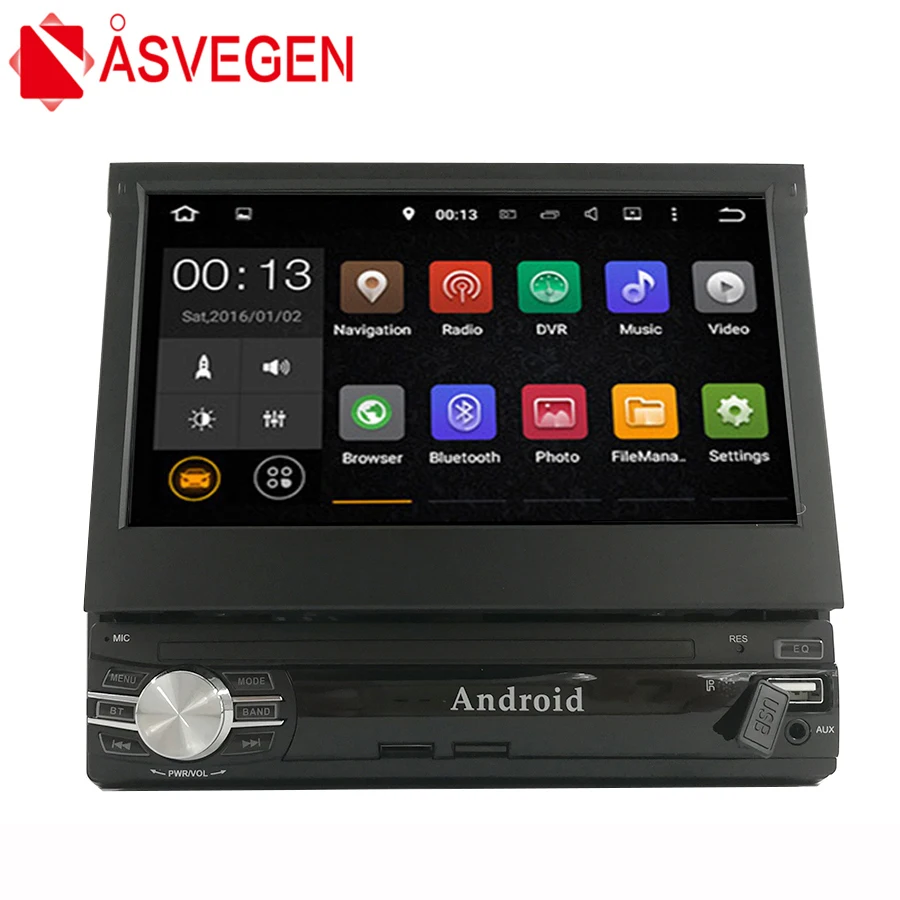Asvegen 1 Din gps навигация автомобильный Радио выдвижной экран авто FM медиа мультимедийный плеер Автомобильный MP5 автоматическое открытие