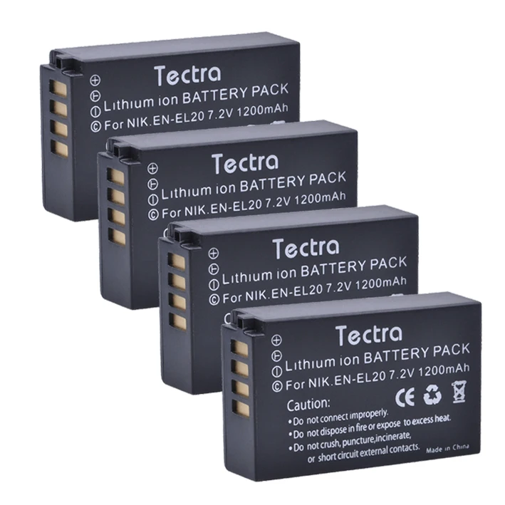 Tectra 4 шт./упак. EN EL20 7 2 V/1200mAh литий ионная батарея для камеры Nikon 1 J1 J2 J3 S1 камера
