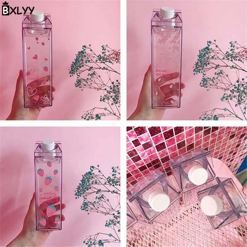 BXLYY 1 шт. молочная коробка вишневый цвет клубника бутылка для воды кемпинг Спорт