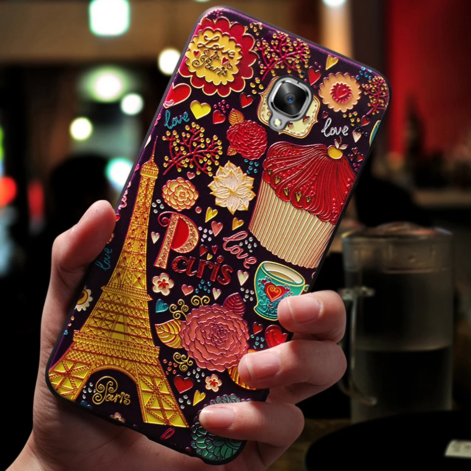 YueTuo 3d coque cover case For One Plus OnePlus 3 = oneplus3 t 3t Original Luxury Silicone phone Back on cute Silicon tpu |
