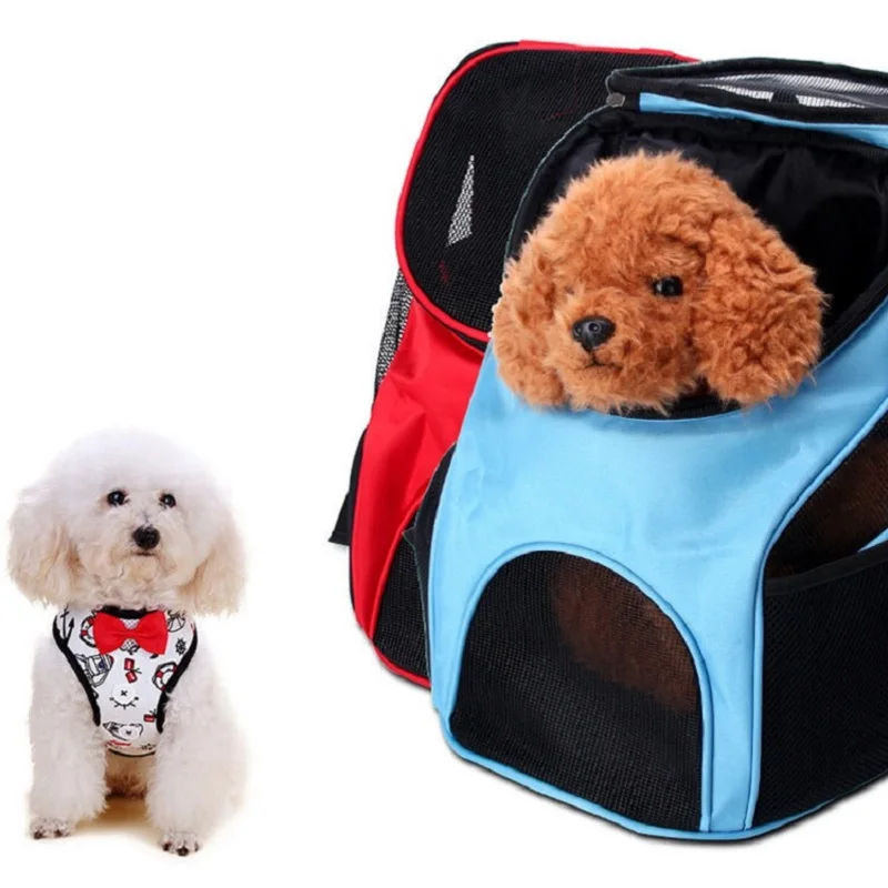 Outdoor Pet Dog Carrier Bag Double Shoulder Portable Travel Backpack Mesh Cat Bags Kitten Puppy Hiking Supplies | Дом и сад