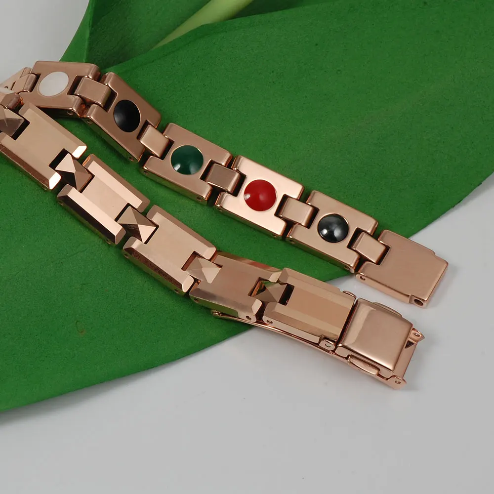 Wollet Jewelry магнитный браслет из вольфрама для женщин и мужчин цвета розового золота