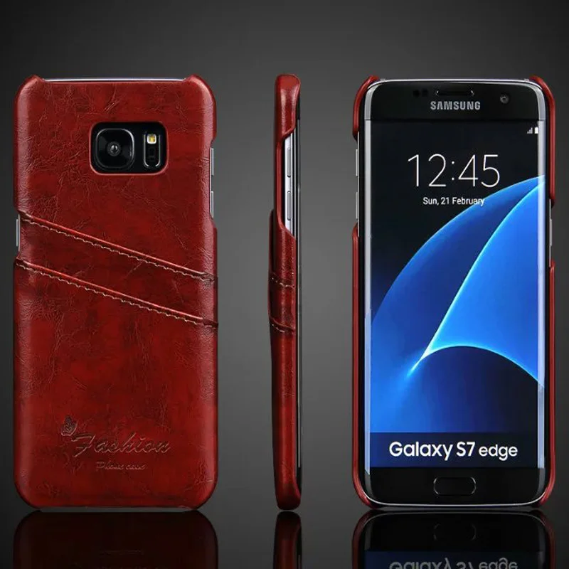 HC55 Старинные S7/S7 Крайний Случай Кожаный Бумажник Слот Для Карты Fundas Samsung Galaxy Edge/S6/S6