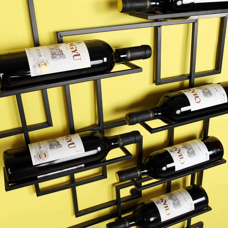 Винная стойка Mid Century с настенным креплением металлическая для бутылок 10|metal rack|wall