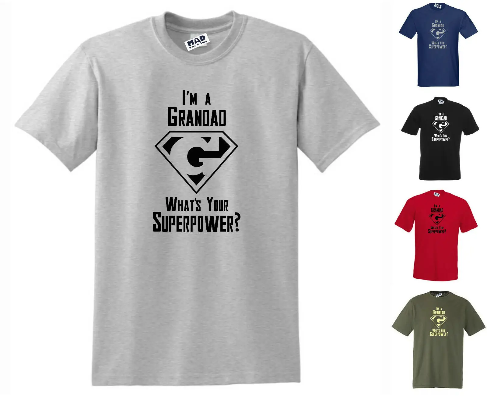 I'M A GRANDAD what's your SUPERPOWER PAPA GRAMPS и т. д. футболка S 5XL Летняя мужская модная 2019