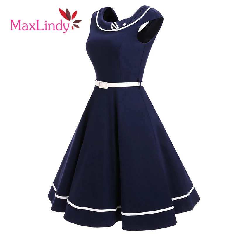 MaxLindy Винтаж платье Для женщин бальное белые пояса сезон: весна–лето О образным