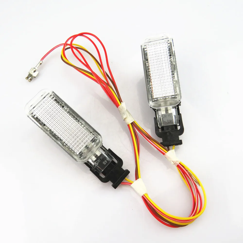 2 Lamp Wire Tuke автомобильный Предупреждение светильник багажник интерьер Добро пожаловать лампы+ Отсоединяемый провод 8KD947415C для VW Sharan Фаэтон A5 A6 S6 A8 Q5 Q7 R8 Yeti S4 S5 - Испускаемый цвет: 2 Lamp Wire