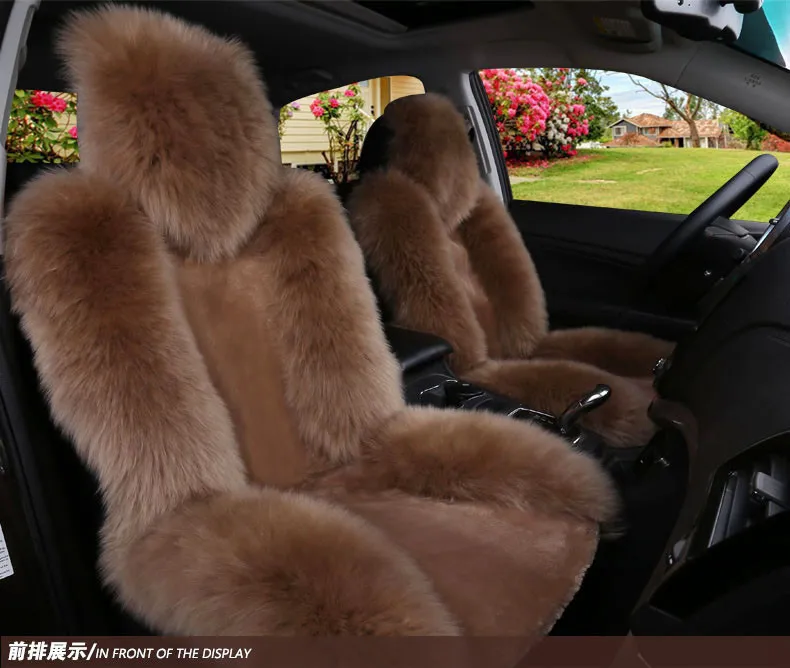 Универсальные чехлы для передних сидений из овчины теплые зимние 100%