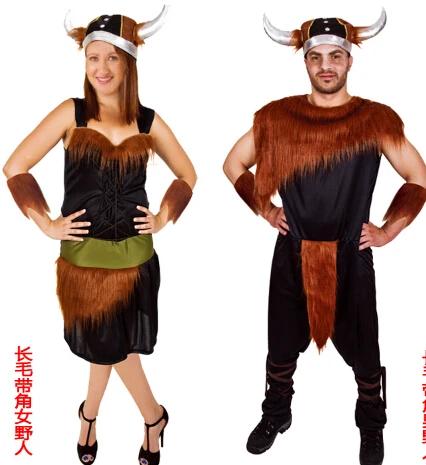 Halloween adult couples savage suit masquerade Christmas crazy primitive bar party supplies leopard costume Lovers 'suits |
