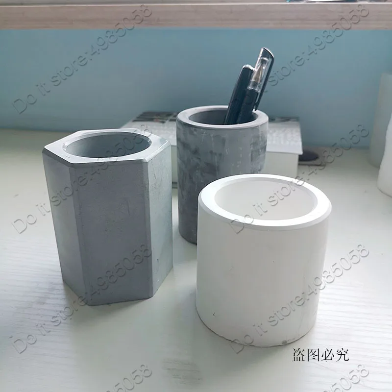 Круглые суккулентные растения горшок для цветов бетонная форма шестиугольная