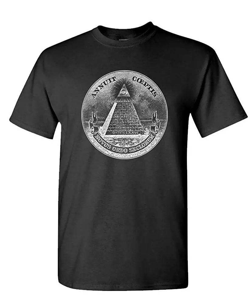 Annuit Coeptis Pyramid Eye Illuminati Cash Мужская хлопковая футболка новая модная мужская с