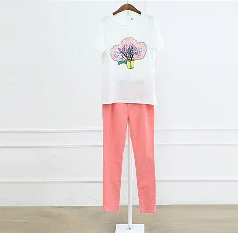 Kimono Real Women Blouses Blouse 2015 Summer New Star of The Same Paragraph Patterned Short-sleeved T Shirt Bottoming Sk065031 |