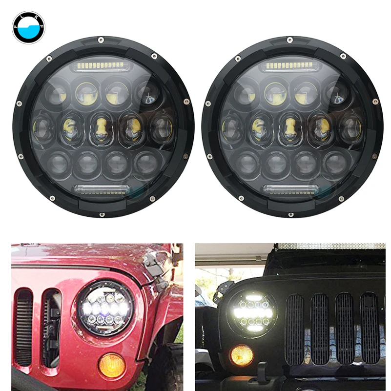 Пара 7 дюймов 75 Вт светодиодный фары H/L луч H4 H13 с DRL для Jeep Jk Tj Fj Cruiser грузовиков 4wd