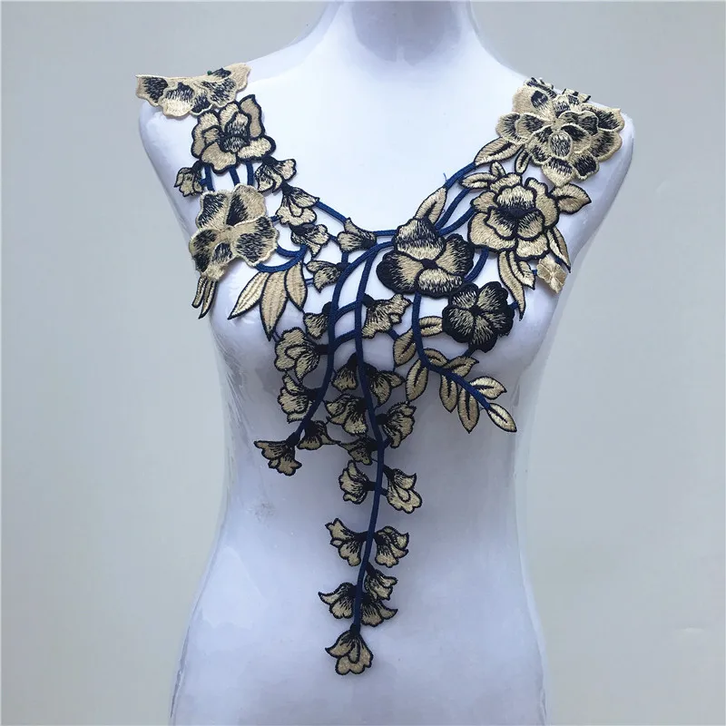 1 шт. вышитый кружевной воротник бабочка Венеция Аппликация Вышивка Шитье на