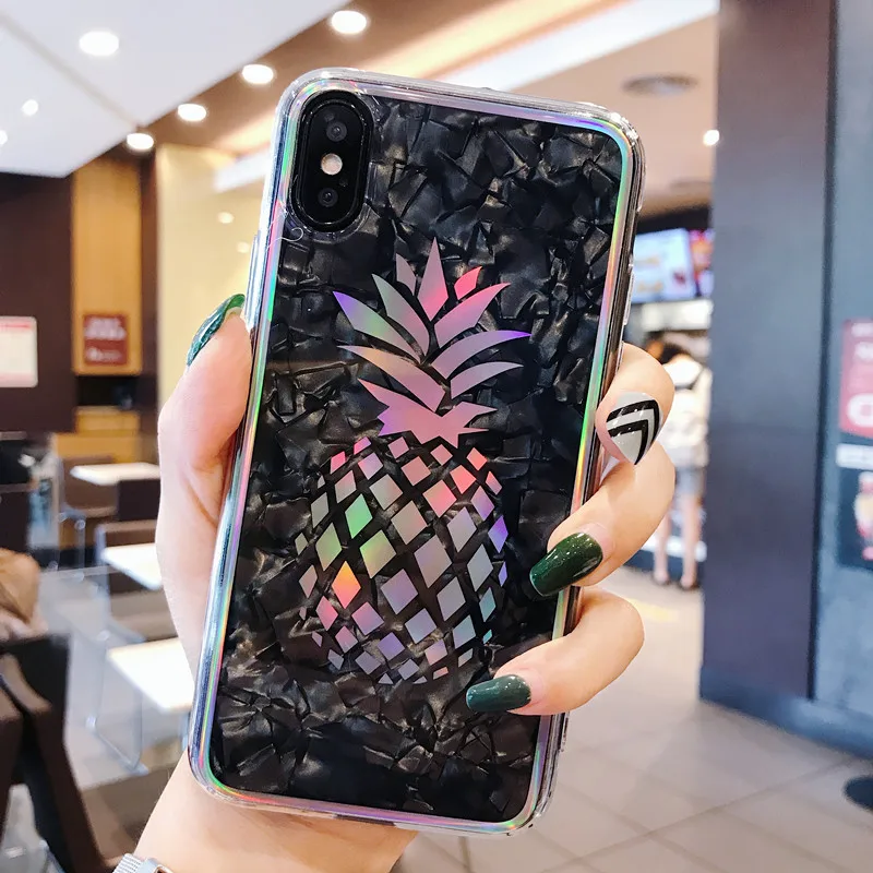Coque Phone Case For iPhone X 8 6 6s 7 Plus Cases Cover TPU Transparent Soft Silicone Flamingo Bling Luxury Marble 8Plus case |