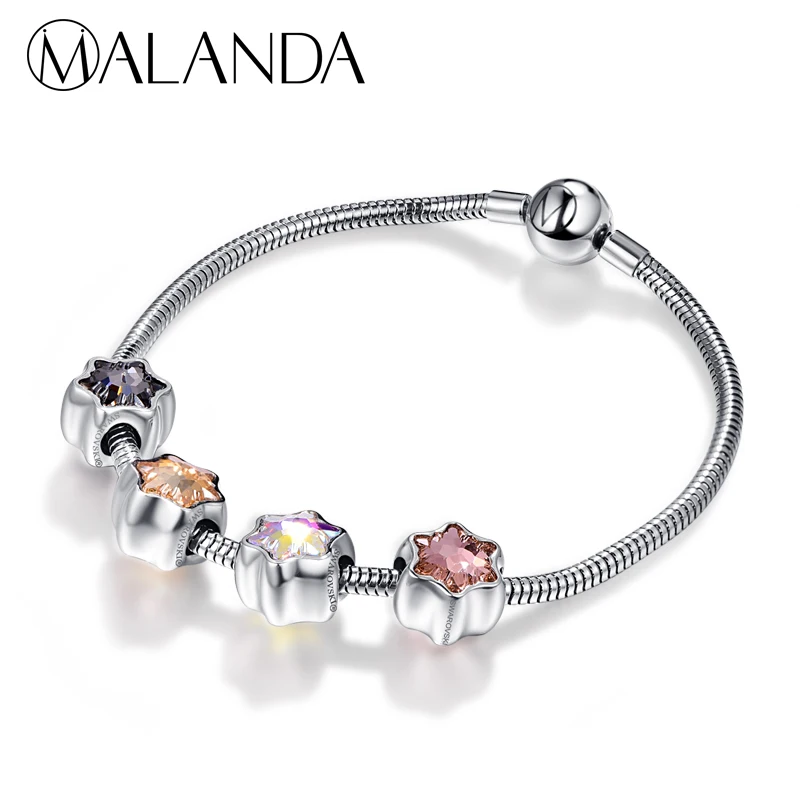 Кристалл от Swarovski двухсторонний BeCharmed Edelweiss бисер Diy неповторимый браслет с