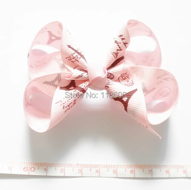 80 шт./лот цветочный принт предварительно изготовленный ленточный бант