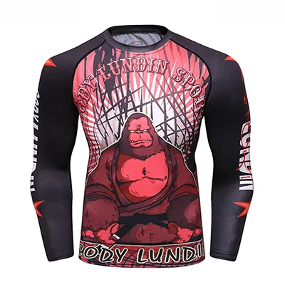 Style O Jiu jitsu футболки Рашгард MMA длинный рукав Мужская футболка 3D кикбоксинг фитнес топы Bjj Бодибилдинг Крест fit боксерские майки - Цвет: Style O