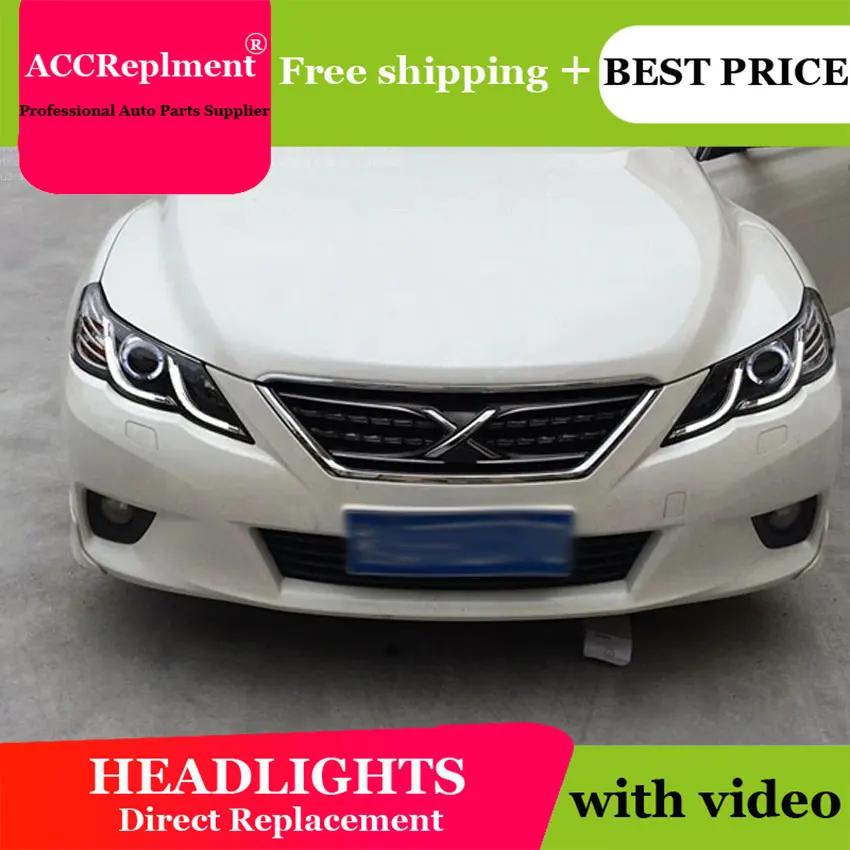 

Auto Lighting Style LED Head Lamp for Toyota Reiz led headlights 2010-2012 Mark X Cob drl H7 hid Bi-Xenon Lens low beam