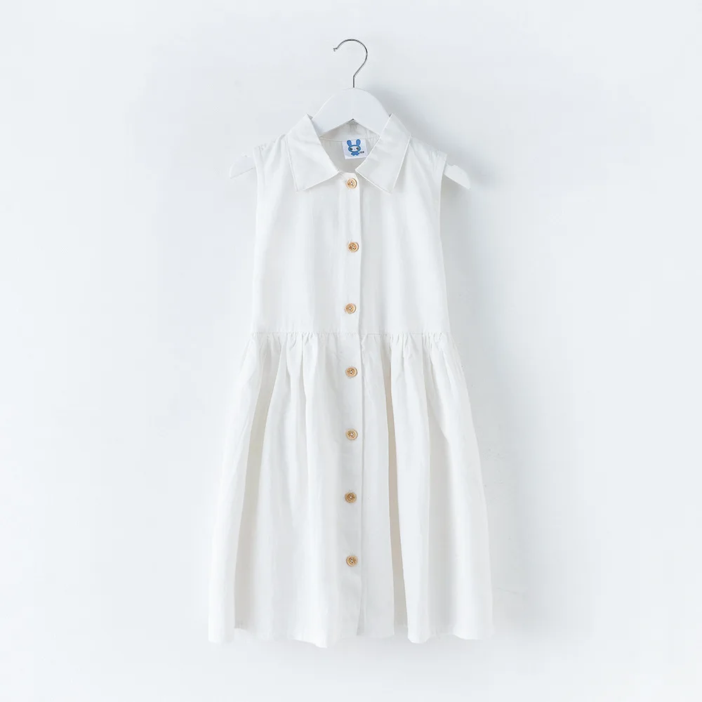 Kids Cotton Dresses For Girls Summer Dress Sleeveless Clothes Party Shirt Casual Clothing 7 8 9 10 11 12 13 14 Year | Детская одежда и