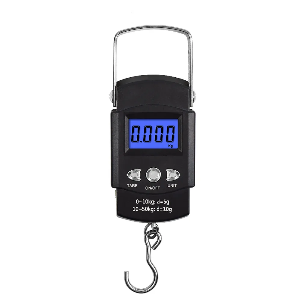 Toolour 50 кг x 10 г, портативные цифровые весы для багажа, для путешествий, рыбалки, взвешивания, электронный крючок, весы для двора, весы, инструменты для взвешивания - Цвет: NA09L