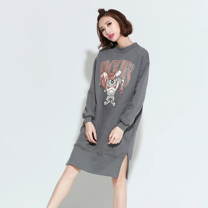 2017 осенние и зимние характер печати бархатные платья женские повседневные