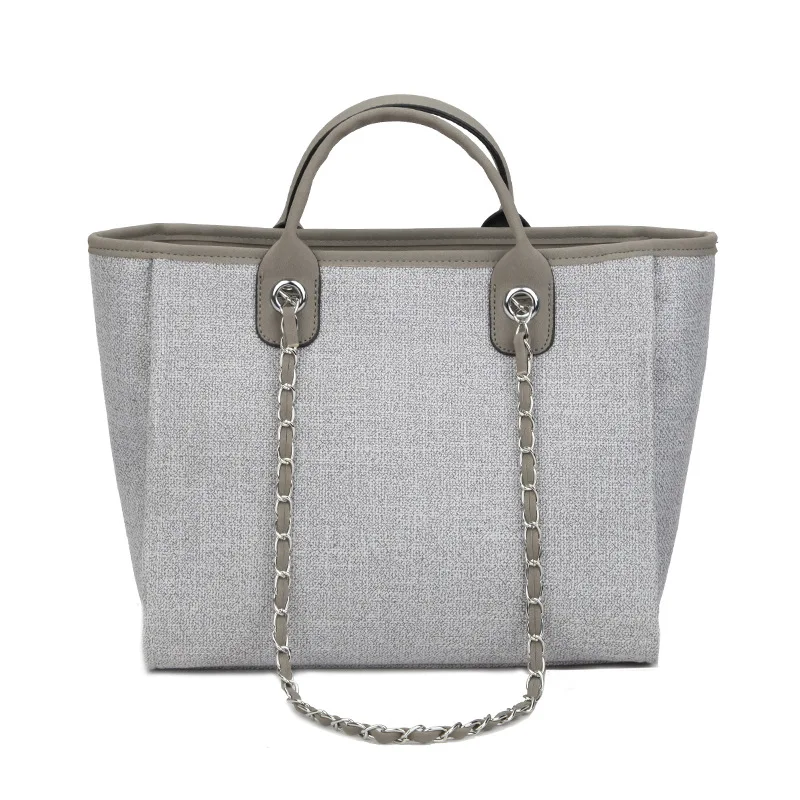 Gray Women Big Wool Handbags Autumn Winter Female Shopping bag designer Luxury Lady Tote Large Capacity Zipper Messenger shoulder bag - Color: Gray