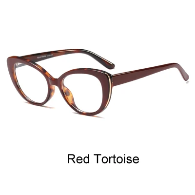 Red Tortoise Ralferty очки для чтения женские ретро модные очки кошачий глаз по рецепту брендовые оптические очки весенние дужки F95139 - Цвет оправы: Red Tortoise