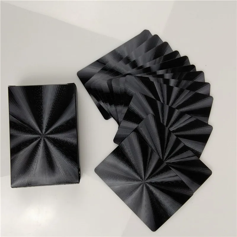 Высококачественные пластиковые водостойкие черные игральные карты для покера