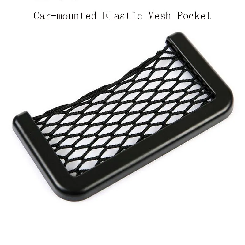 

Universal Black Car Net Bag Phone Holder Storage Pocket Organizer Car Mesh Net Holder Pocket For Wallet, Keys, Pens Auto Accesso