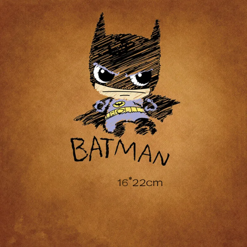 Бэтмен мультфильм стикер для мальчика одежда теплопередача горячий пресс