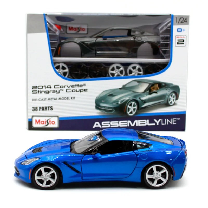 Сборная модель автомобиля Maisto 1:24 2014 Chvrolet Corvettes STINGRAY Coupe темно-серого цвета