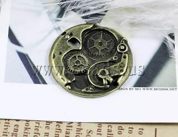 Free shipping!!!Zinc Alloy Flat Round Pendants hot sale antique bronze color plated nickel lead &amp cadmium free 25mm | Украшения и
